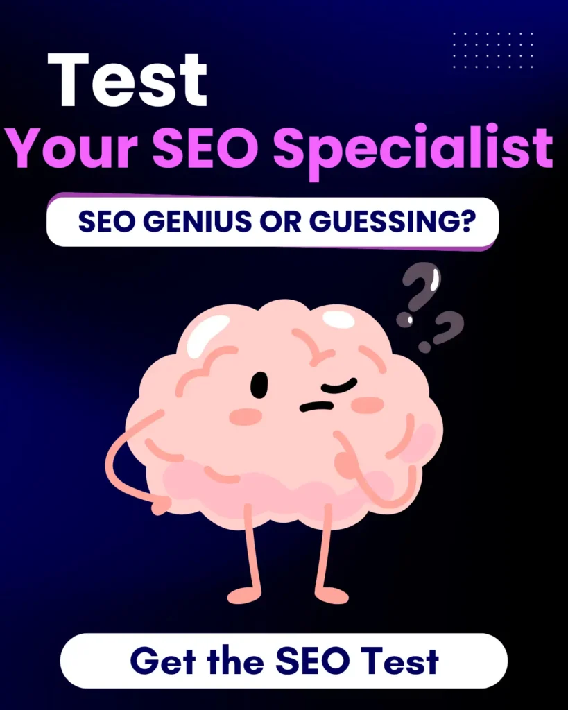 test your seo specialist banner - brain thinking