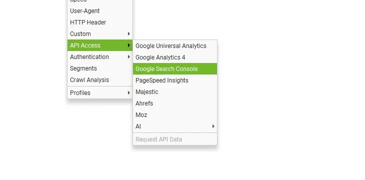 Screaming Frog API for Google Search Console