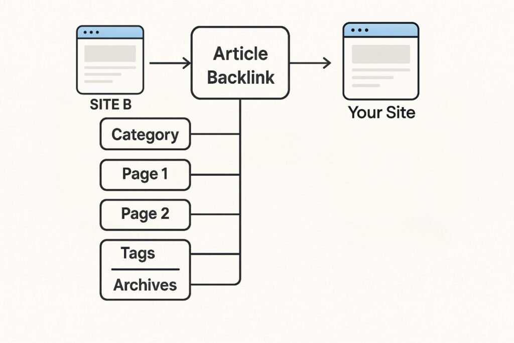 site B multiple backlinks to your site